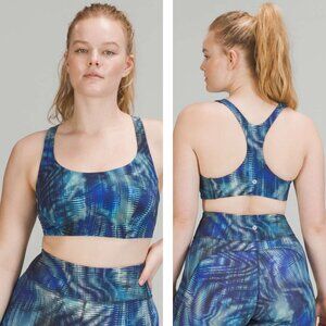 Lululemon Wunder Train Bra Everlux In Shapeshifter Flux Blue Multi Size 6